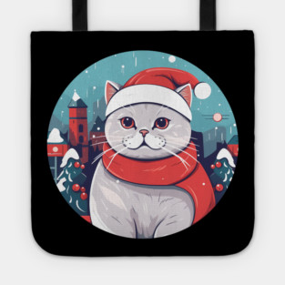 British Shorthair Cat Xmas, Love Cats Tote