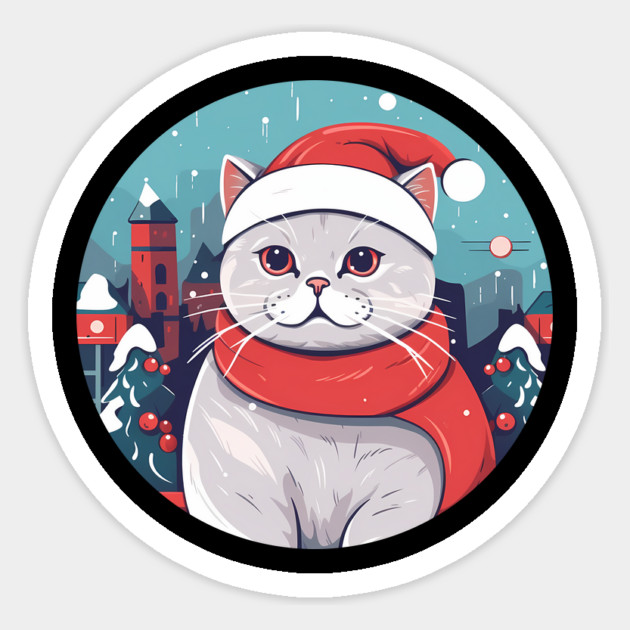 British Shorthair Cat Xmas, Love Cats Sticker by logiamerch