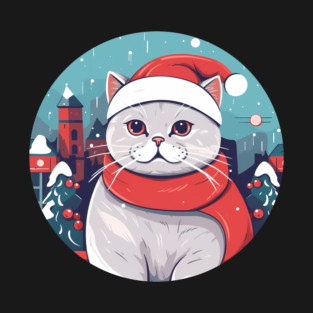 British Shorthair Cat Xmas, Love Cats T-Shirt