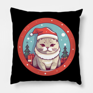 British Shorthair Cat Xmas, Love Cats Pillow