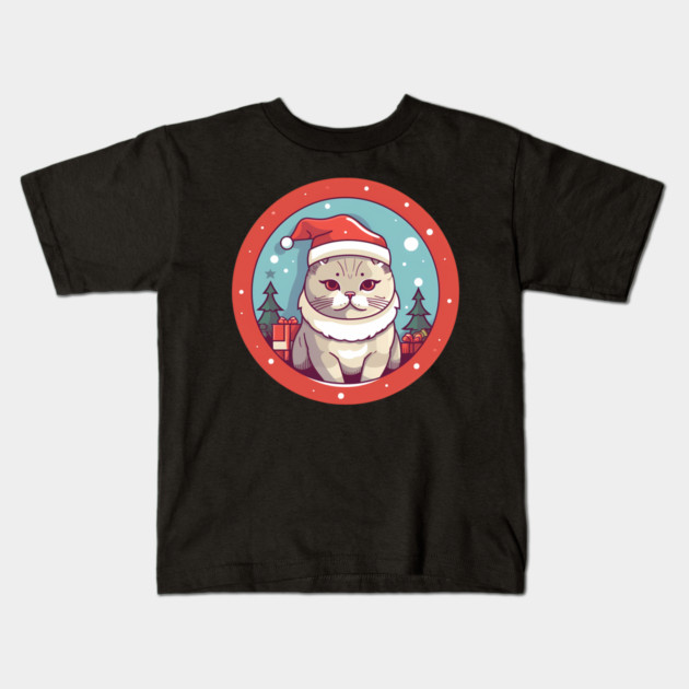 British Shorthair Cat Xmas, Love Cats Kids T-Shirt by logiamerch