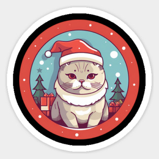 British Shorthair Cat Xmas, Love Cats Sticker