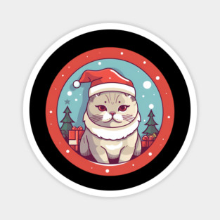 British Shorthair Cat Xmas, Love Cats Magnet