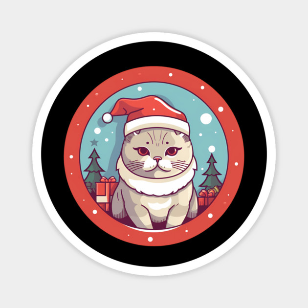 British Shorthair Cat Xmas, Love Cats Magnet by logiamerch