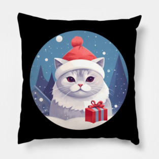 British Shorthair Cat Xmas, Love Cats Pillow
