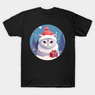British Shorthair Cat Xmas, Love Cats T-Shirt