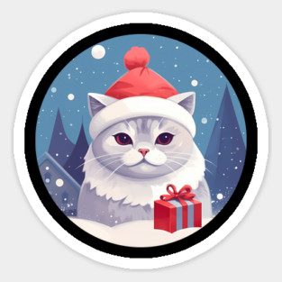 British Shorthair Cat Xmas, Love Cats Sticker