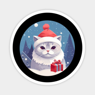 British Shorthair Cat Xmas, Love Cats Magnet