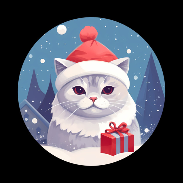 British Shorthair Cat Xmas, Love Cats by logiamerch