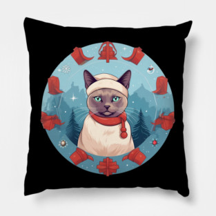 Burmese Cat Xmas, Love Cats Pillow