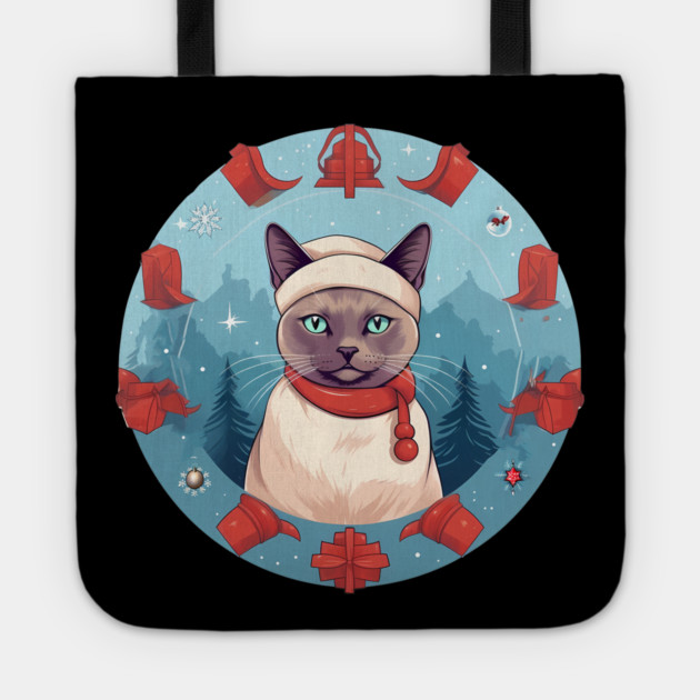 Burmese Cat Xmas, Love Cats Tote by logiamerch