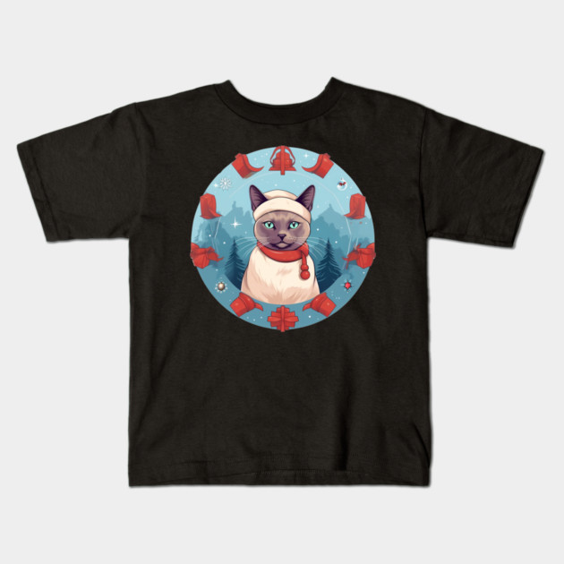 Burmese Cat Xmas, Love Cats Kids T-Shirt by logiamerch