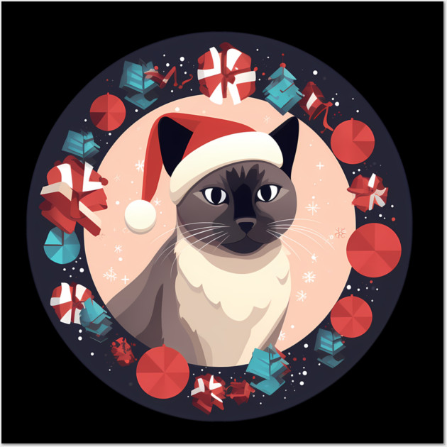 Burmese Cat Xmas, Love Cats Wall Art by logiamerch