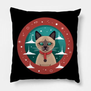 Burmese Cat Xmas, Love Cats Pillow