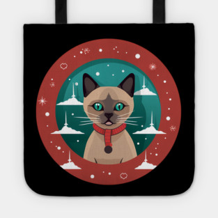 Burmese Cat Xmas, Love Cats Tote