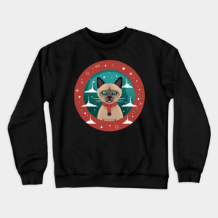 Burmese Cat Xmas, Love Cats Crewneck Sweatshirt