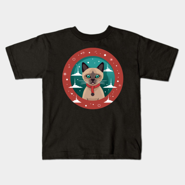 Burmese Cat Xmas, Love Cats Kids T-Shirt by logiamerch