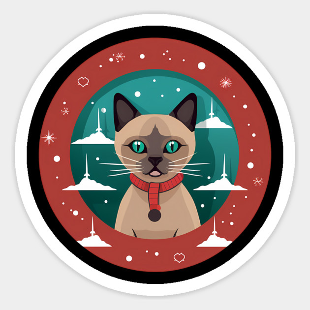 Burmese Cat Xmas, Love Cats Sticker by logiamerch