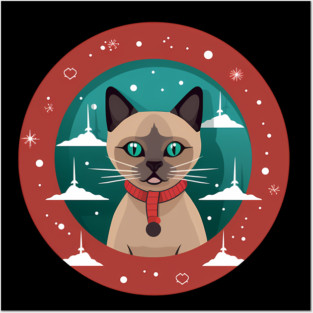 Burmese Cat Xmas, Love Cats Posters and Art