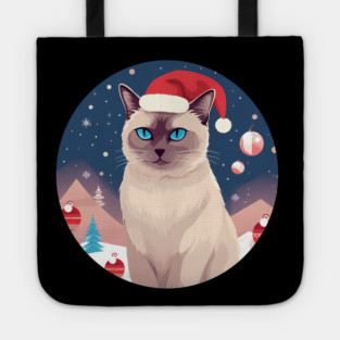Burmese Cat Xmas, Love Cats Tote