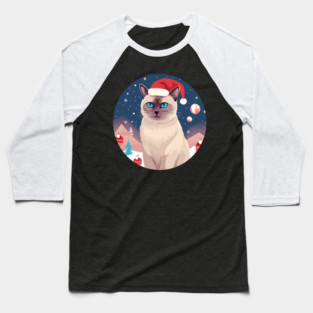 Burmese Cat Xmas, Love Cats Baseball T-Shirt