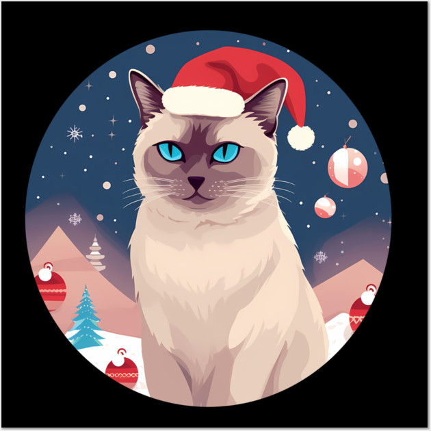 Burmese Cat Xmas, Love Cats Wall Art by logiamerch