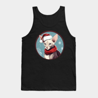 Cornish Rex Cat Xmas, Love Cats Tank Top