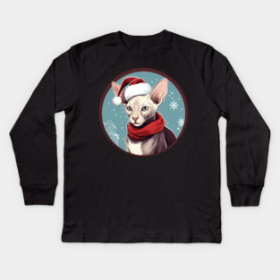 Cornish Rex Cat Xmas, Love Cats Kids Long Sleeve T-Shirt