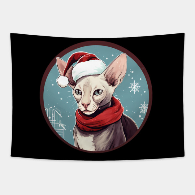 Cornish Rex Cat Xmas, Love Cats Tapestry by logiamerch