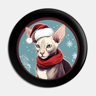 Cornish Rex Cat Xmas, Love Cats Pin