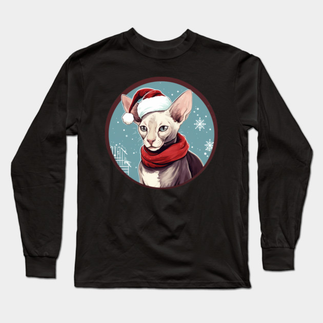 Cornish Rex Cat Xmas, Love Cats Long Sleeve T-Shirt by logiamerch