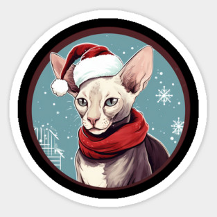 Cornish Rex Cat Xmas, Love Cats Sticker