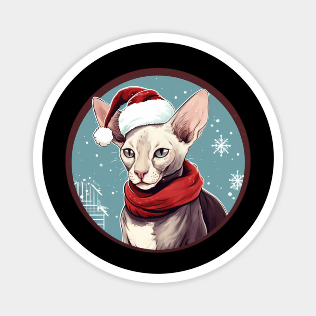 Cornish Rex Cat Xmas, Love Cats Magnet by logiamerch