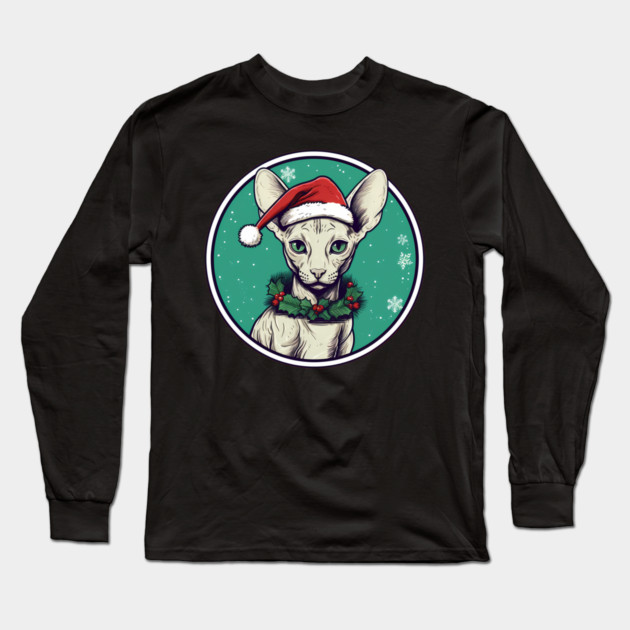 Cornish Rex Cat Xmas, Love Cats Long Sleeve T-Shirt by logiamerch