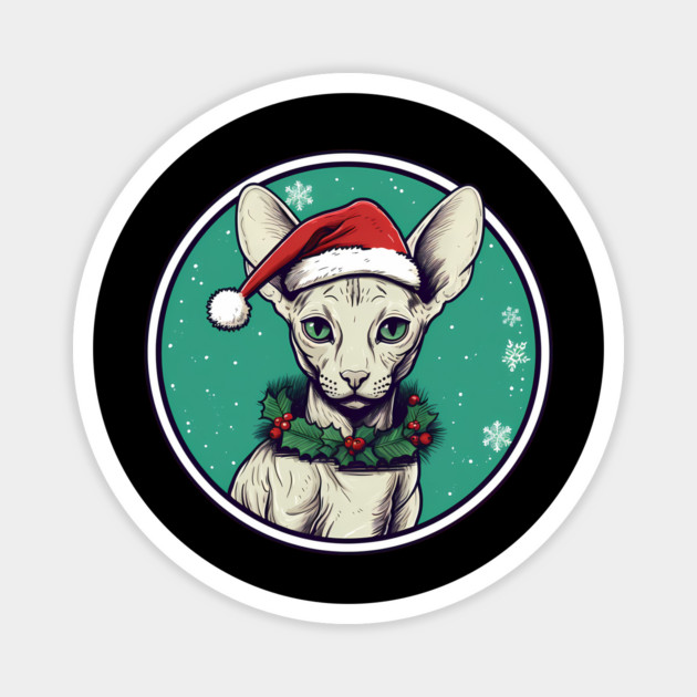 Cornish Rex Cat Xmas, Love Cats Magnet by logiamerch