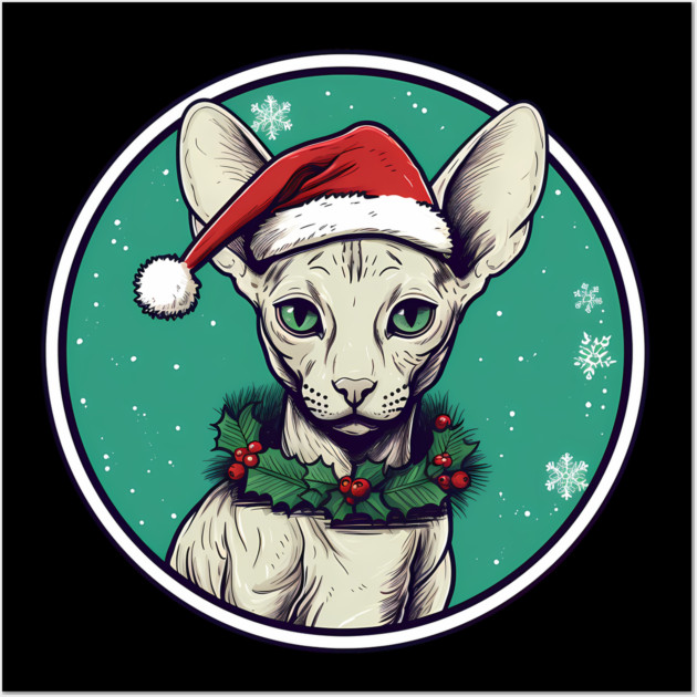Cornish Rex Cat Xmas, Love Cats Wall Art by logiamerch