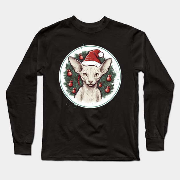 Cornish Rex Cat Xmas, Love Cats Long Sleeve T-Shirt by logiamerch