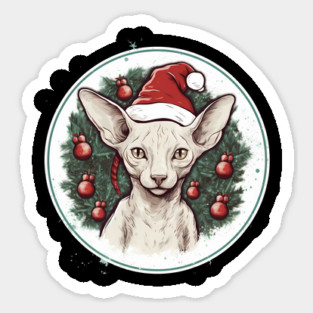 Cornish Rex Cat Xmas, Love Cats Sticker