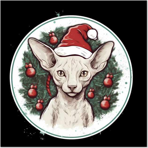 Cornish Rex Cat Xmas, Love Cats Wall Art by logiamerch