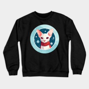 Cornish Rex Cat Xmas, Love Cats Crewneck Sweatshirt