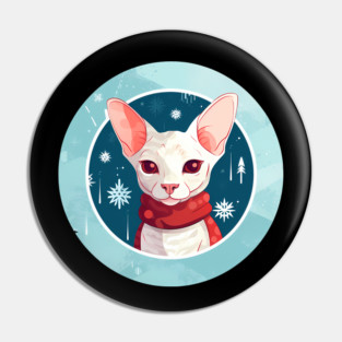 Cornish Rex Cat Xmas, Love Cats Pin