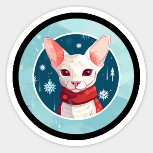 Cornish Rex Cat Xmas, Love Cats Sticker