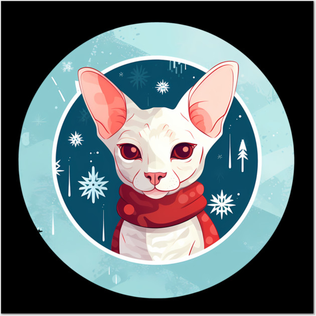 Cornish Rex Cat Xmas, Love Cats Wall Art by logiamerch