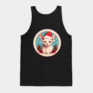 Devon Rex Cat Xmas, Love Cats Tank Top