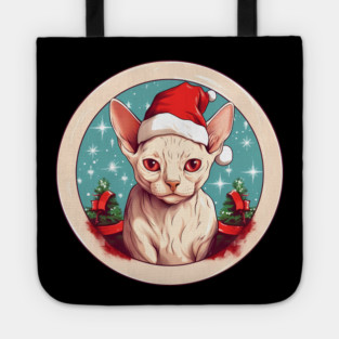 Devon Rex Cat Xmas, Love Cats Tote