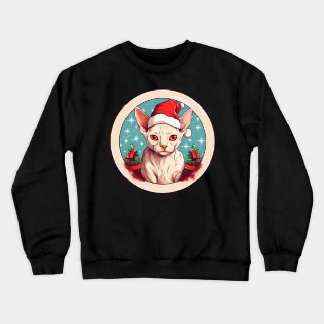 Devon Rex Cat Xmas, Love Cats Crewneck Sweatshirt by logiamerch