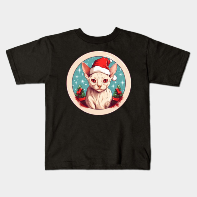 Devon Rex Cat Xmas, Love Cats Kids T-Shirt by logiamerch
