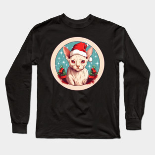 Devon Rex Cat Xmas, Love Cats Long Sleeve T-Shirt