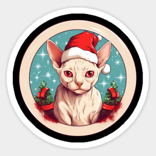 Devon Rex Cat Xmas, Love Cats Sticker
