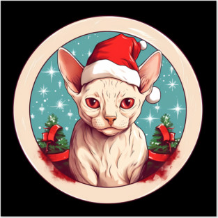 Devon Rex Cat Xmas, Love Cats Posters and Art